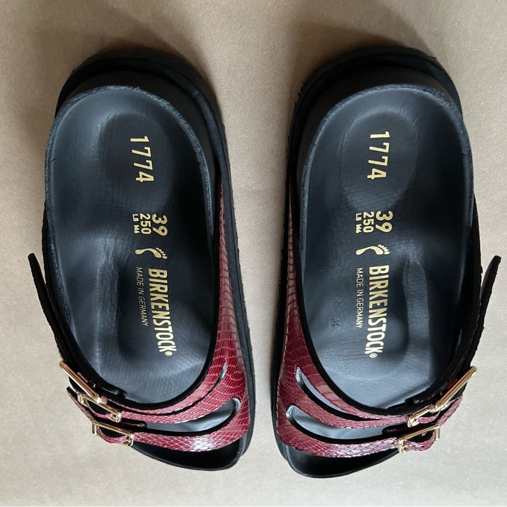 Birkenstock 1774 Florida Snakeskin-Embossed Leather Slide Sandals - Picture 6 of 7